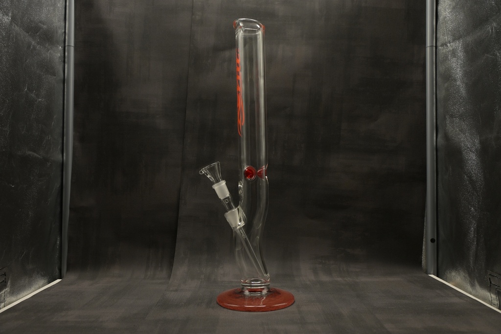 Zenit 5mm Relax Eis Form mit Granulatfuß und Standard Mundstück - Megacut 18.8 - mit Kickloch - Siebkopf - Logo rot - Eiscolor - Granulat Farbe Ruby