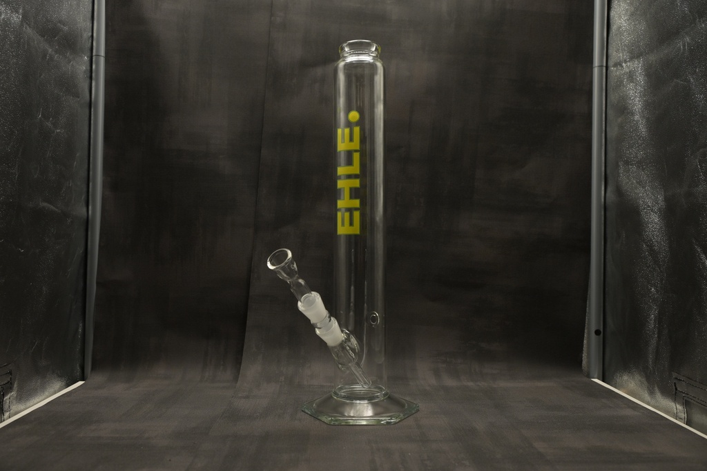 EHLE Zylinder 1000ml NS 18-mit Kickloch-Kupplung-Gelb-Grün